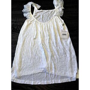 Free People White Lace Flutter Sleeve Tank Top XS/S Knit Summer Casual